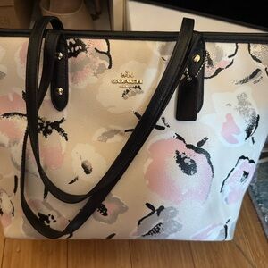 Coach Floral Pink and Black Women's Bag Excellent Condition